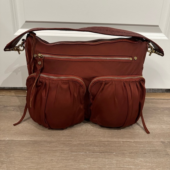 MZ Wallace Handbags - MZ Wallace Burgundy Nylon Shoulder Bag